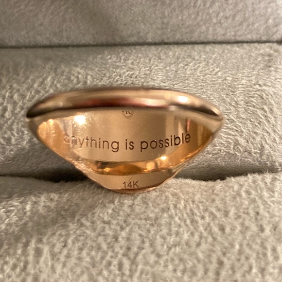 Ultra Rare 14k ROSE Gold Retrouvai Tiered Signet Ring! Flying pig, Sz 7.5, $1370 - Picture 8 of 10